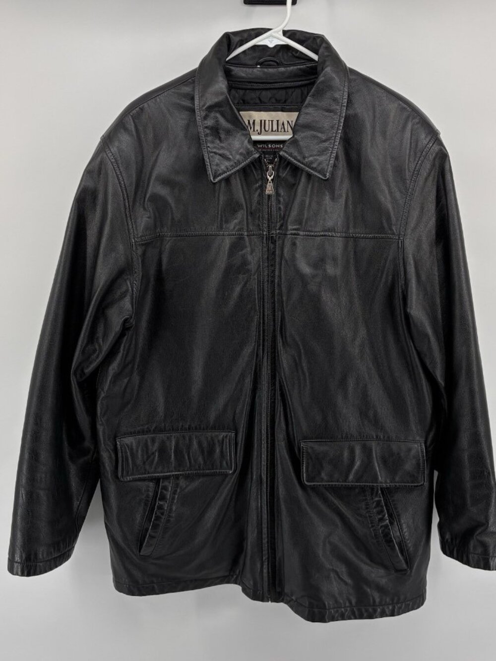 Wilsons M Julian Mens Large Black Leather Jacket Thinsulate Insulated (IN)